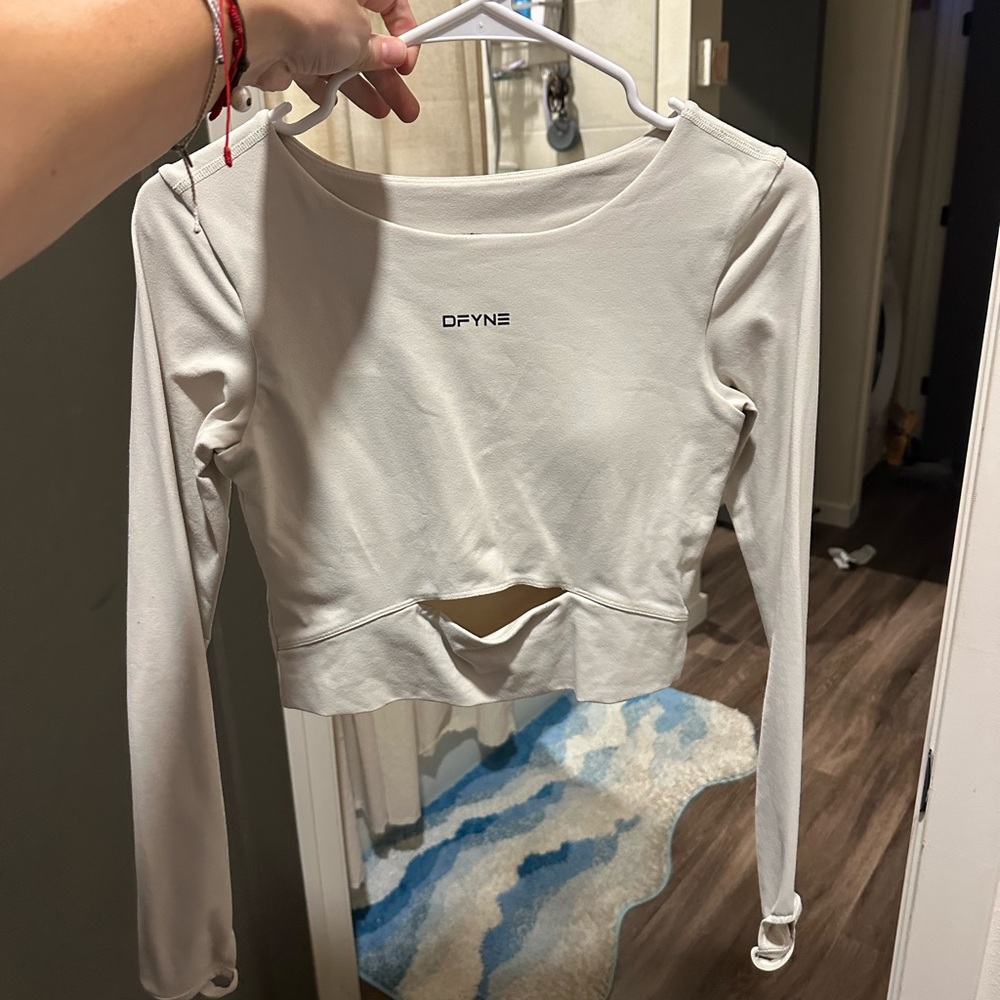 White Cream Long Sleeve Cut Out Crop Bodysuit
